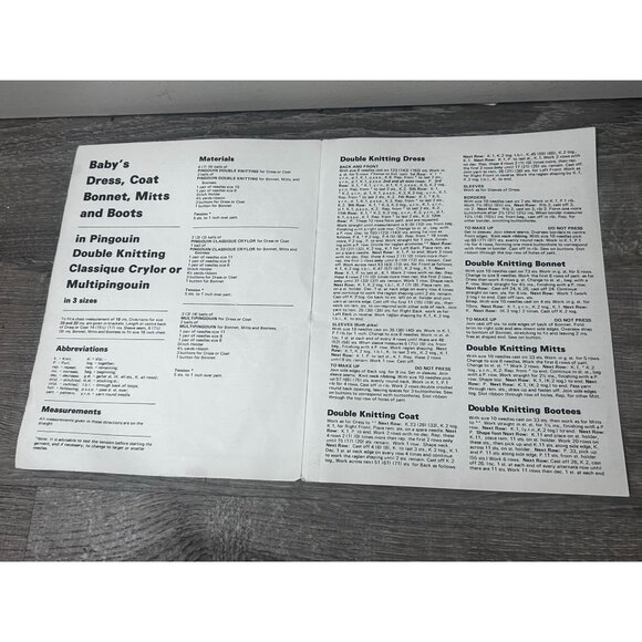 Vintage Pingouin Knitting Pattern Booklet Baby Outfit Design Paperback - Picture 2 of 3